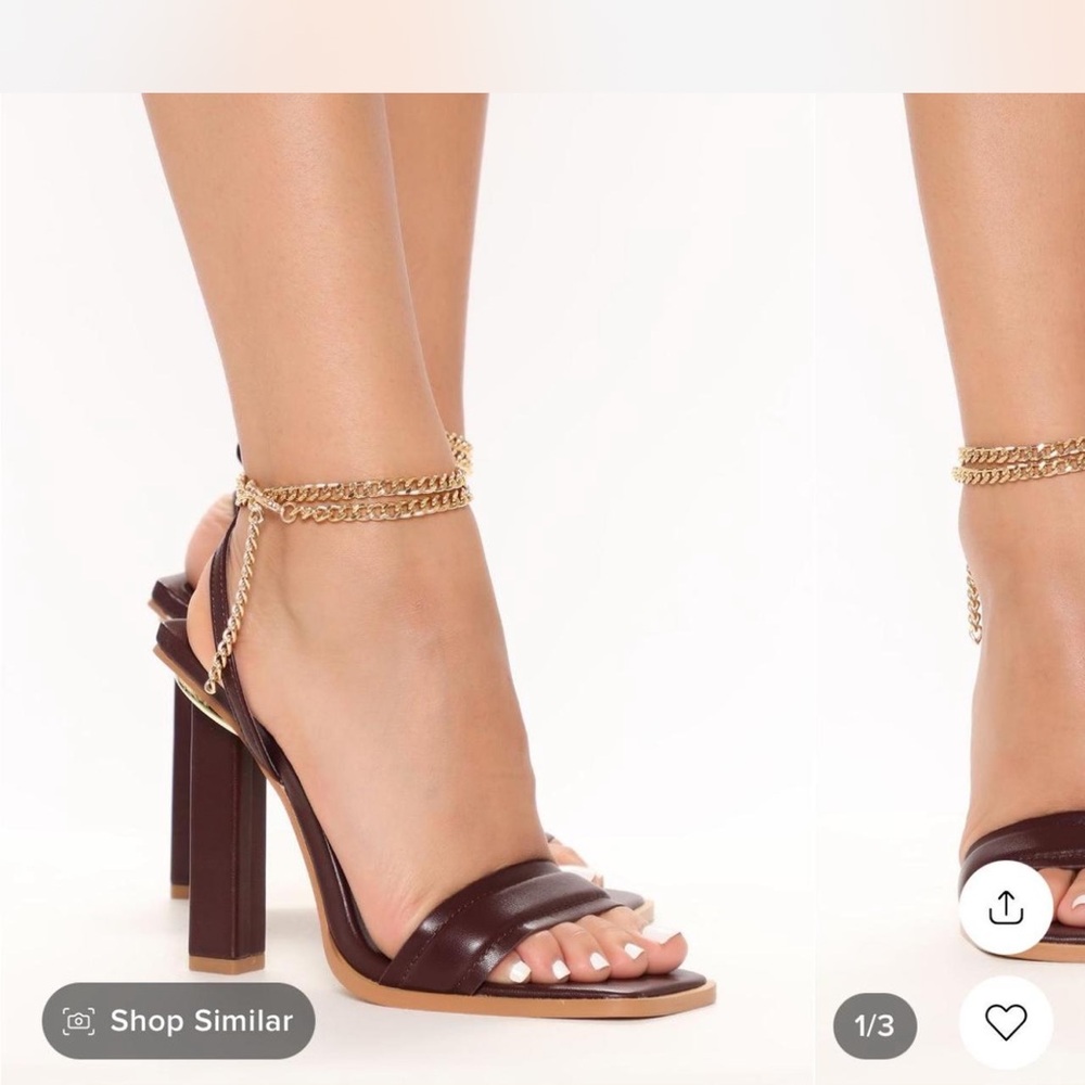 Fashion Nova Brown Chain Heels